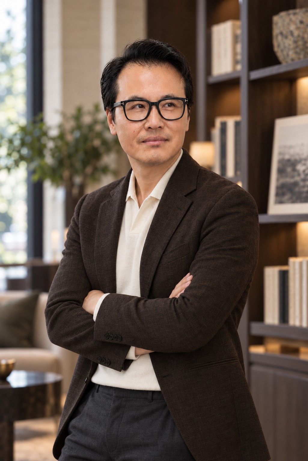 Portrait of Sung Won, MD in a brown jacket